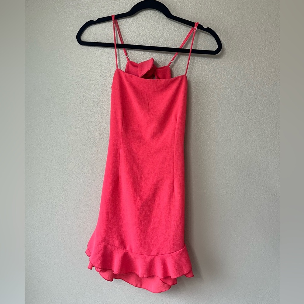 Lucy in the Sky Coral Ruffle Hem Dress